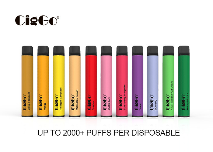 950mAh 2000 Hit Puff Bar 6.5ml Volume CigGo Plus X Puff Max Vaporizer